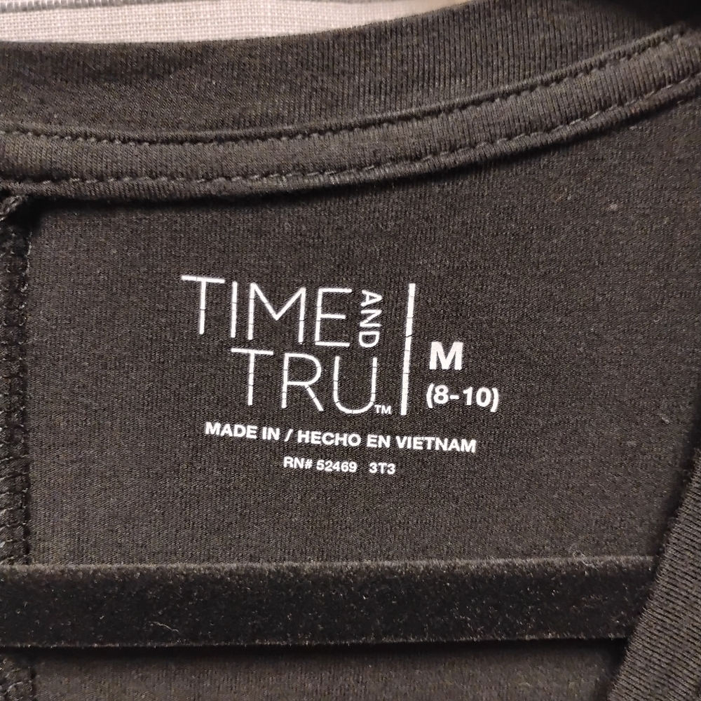 Time And Tru Women's Black Sleeveless V-Neck Tank Top Rayon Blend Size Medium 8 - Picture 7 of 9